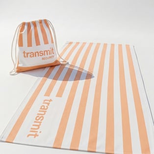 סט מגבת חוף מיקרופייבר ותיק שרוך בהדפסה כוללת