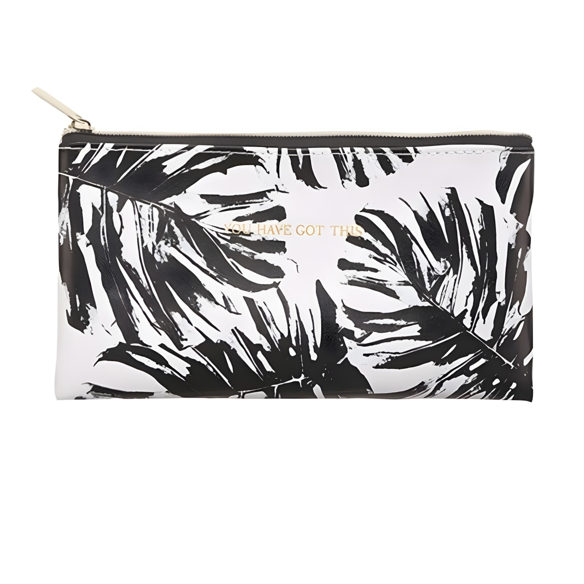 קלמר PU מעוצב עם עצי דקל בשחור לבן