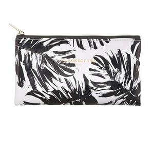 קלמר PU מעוצב עם עצי דקל בשחור לבן