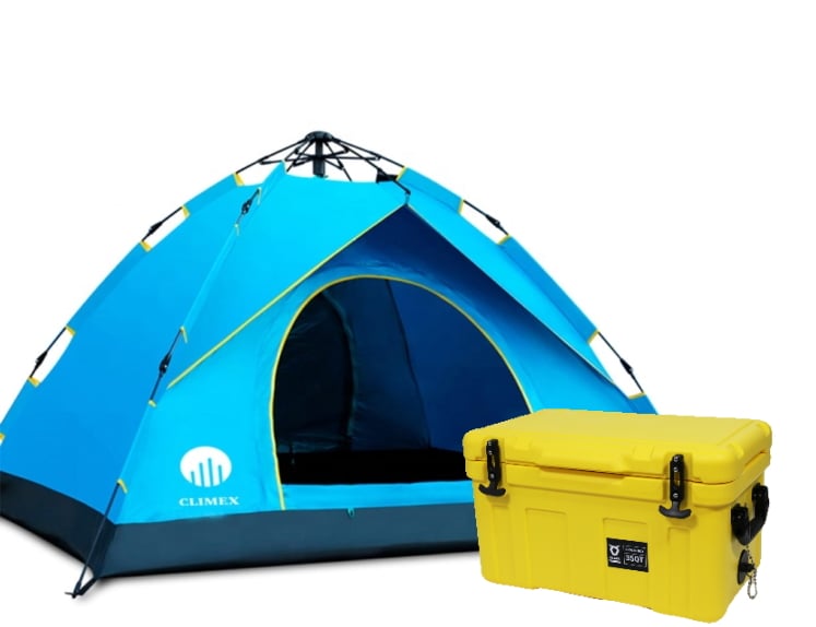 מארז טיול משפחתי מפואר - אוהל שטח DISCOVERY וצידנית 35 ליטר