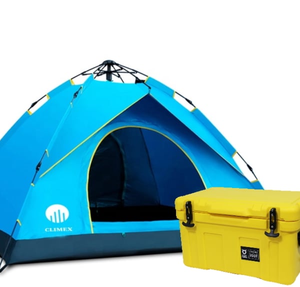 מארז טיול משפחתי מפואר - אוהל שטח DISCOVERY וצידנית 35 ליטר