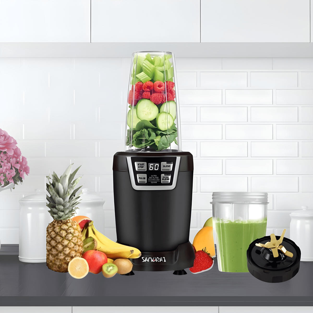 בלנדר חזק סמוראי עם להבים מטיטניום