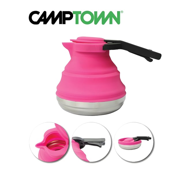 פינג'אן מתקפל ורוד מסיליקון 1.2 ליטר CAMPTOWN