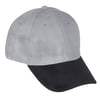 כובע מצחיה כותנה אפור מוברש 6 פאנל - שחור