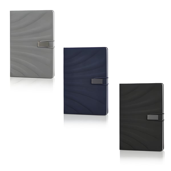 A5 Notebook with Lycra Cover and Metal Closure