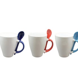 מאג קרמיקה פורצלן עם כפית - מתנה עסקית ייחודית