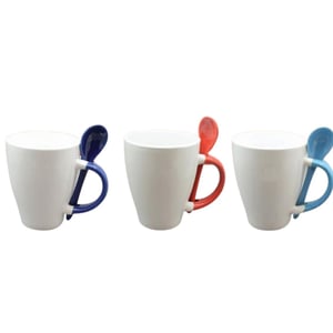 מאג קרמיקה פורצלן עם כפית - מתנה עסקית ייחודית