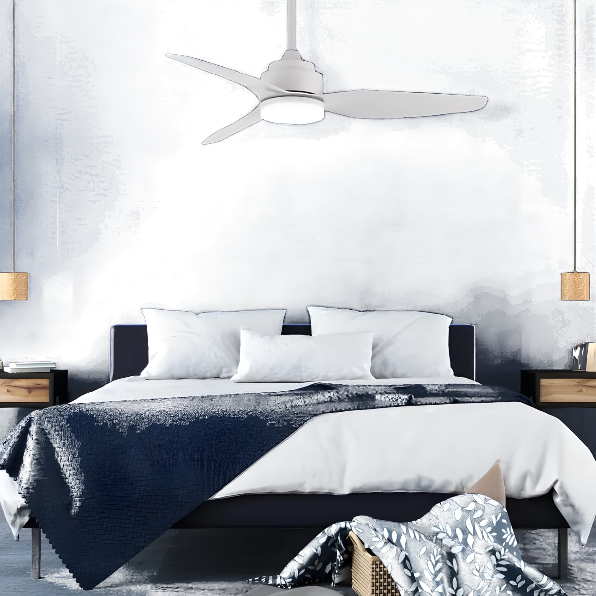 מאוורר תקרה מודרני עם שלט רחוק - 52 אינץ'