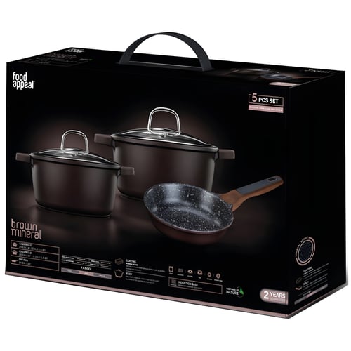 Elegant 5-Piece Mineral Cookware Set by Food Appeal