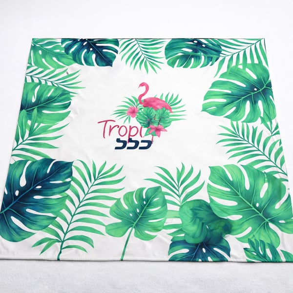 שמיכת פיקניק עם מיתוג צבעוני מלא גודל 140X140