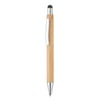 Bamboo Push Button Ball Pen with Stylus