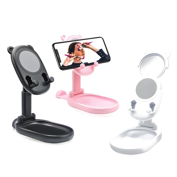 Adjustable Smartphone Stand with Detachable Mirror by EVERCHARGE