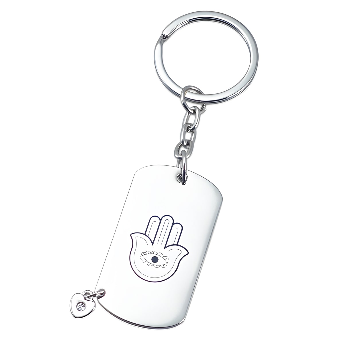 מפתח פתחות מושלם עם חמסה ולב מתכת נוצצת