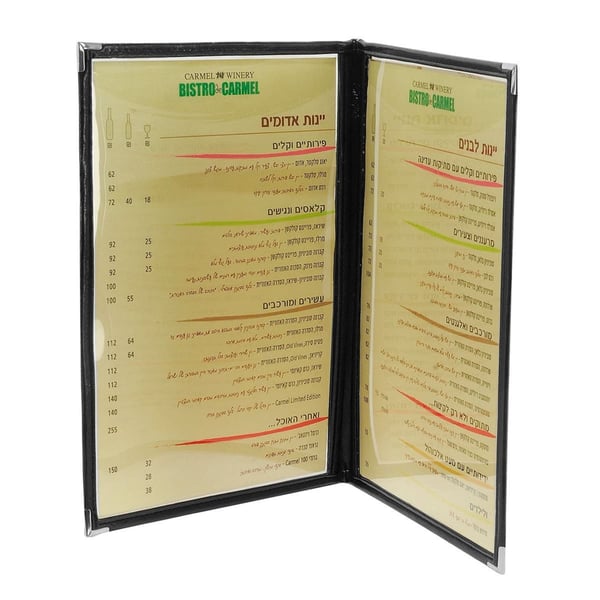 אוגדן A4 לשקוף – עיצוב דמוי עור ופינות מתכת
