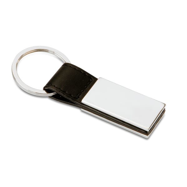 PU Key Ring with Square Metal Plate