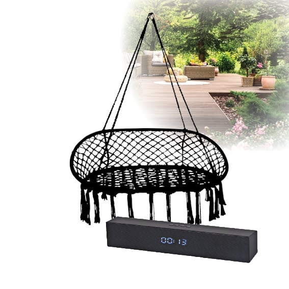 Dream Garden Bundle: Kosmoi Hammock & Portable Bluetooth Speaker