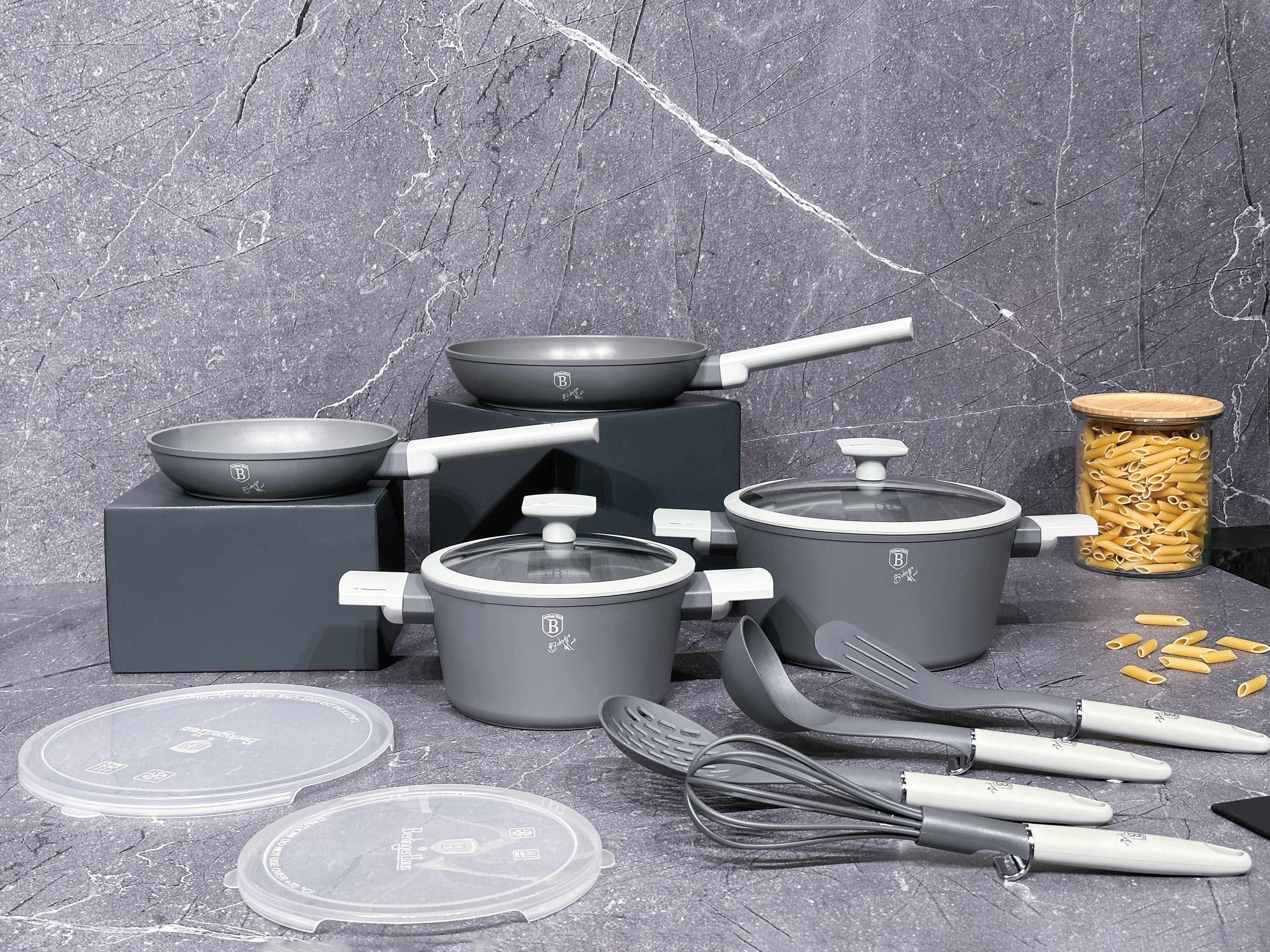 סט בישול Aspen - 8 חלקים, 12 כלי מטבח מושלמים