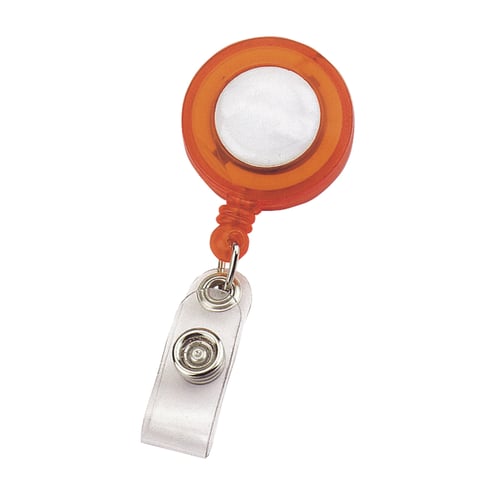 Round Employee Badge Holder with Retractable Cord - Trick Frosty Design