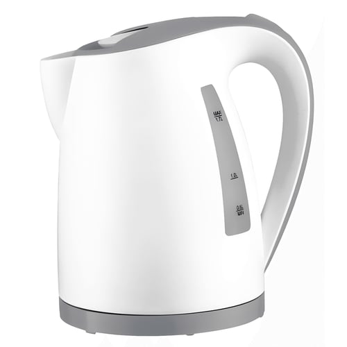 קומקום פלסטיק לבן-אפור עם קיבולת ליטר אחד