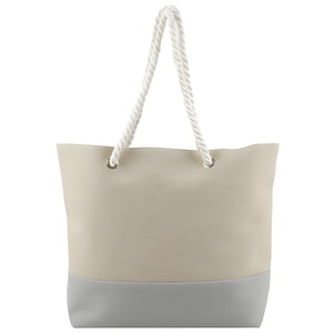 Stylish Canvas Beach Bag with Rope Handles and Zipper