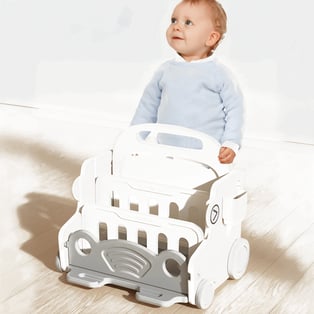 הליכון לקטנטנים עם לוח מחיק וארגז משחקים