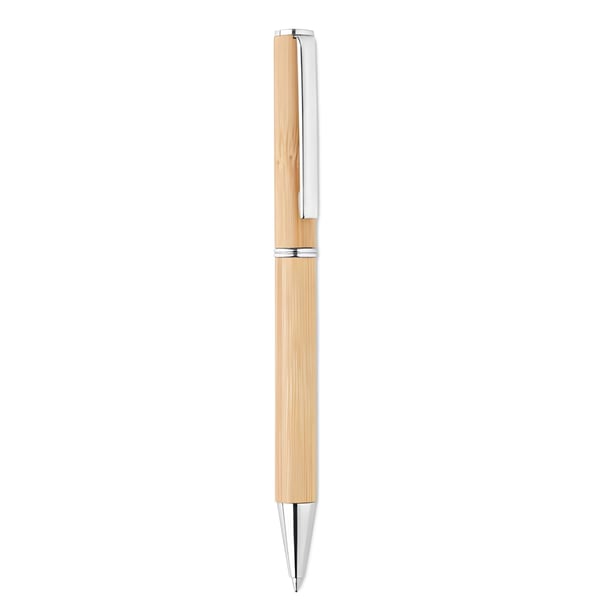 Luxury Bamboo Ballpoint Pen with Metal Accents