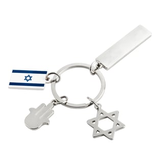 מחזיק מפתחות מתכת פטריוטי עם תליונים ייחודיים