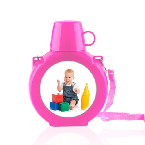 בקבוק שתייה לילדים קנטין עם כוס ורצועת נשיאה