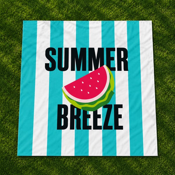 136×136 cm Picnic Blanket with Custom Full-Color All-Over Print