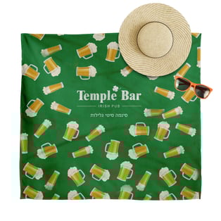 מגבת חוף זוגית 140*140 הדפס צבעוני מלא