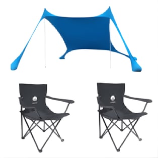 זוג כיסאות מתקפלים עם ציליה לקמפינג וטיולים