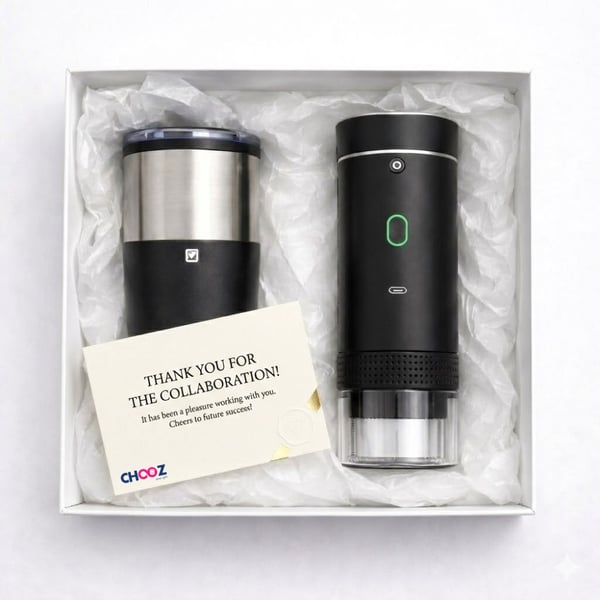 מארז קפה פרימיום כולל מכונת אספרסו ניידת + ספל טרמי עם מיתוג