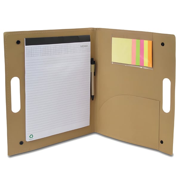 Eco-Friendly Recycled Notepad with Pen and Stickies