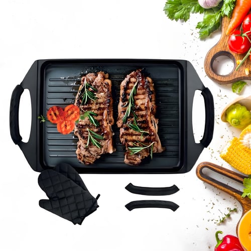 פלטת גריל עם חבקי סיליקון וכפפות Naaman לצלייה מושלמת