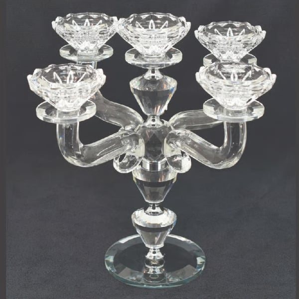 Crystal Candelabra 5 Holders - Elegant Touch for Any Table