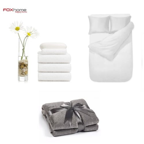 סט יוקרתי של מצעים, מגבות ושמיכה מבית FOX HOME
