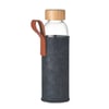 Glass Bottle with Bamboo Lid and PU Handle