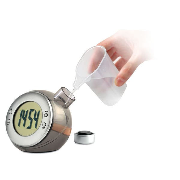 Large LCD Display Clock Powered by Liquid