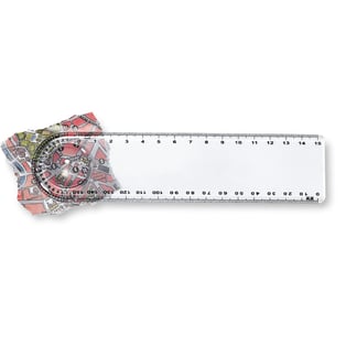 15cm Plastic Ruler with Magnifier and Precision Measurement