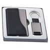 Luxury Gift Set: Faux Leather Business Card Holder & Metal Keychain