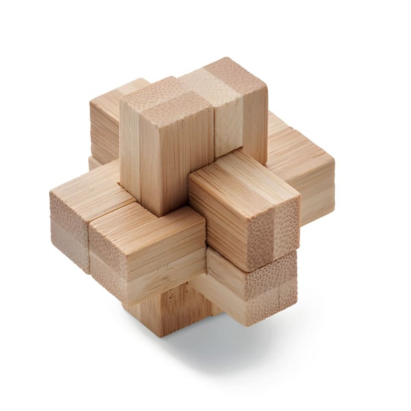 Square Bamboo Brain Teaser Puzzle