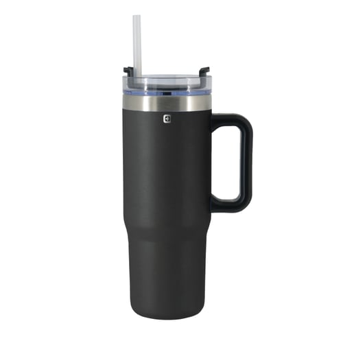 שחור - כוס תרמוס  1200מ״ל   SWISS SPACEעם קש שומרת חום/קור