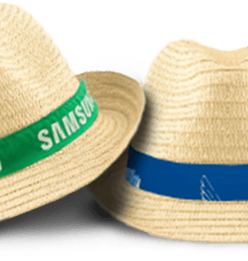 כובע קש אופנתי עם סרט ממותג