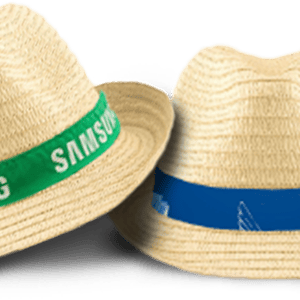 כובע קש אופנתי עם סרט ממותג