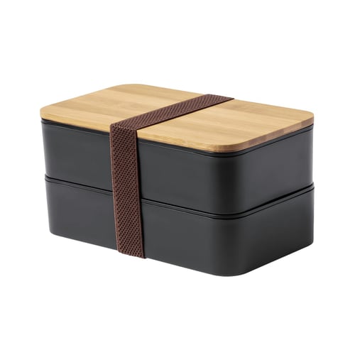 קופסת אוכל באוואר עם מכסה במבוק ידידותי לסביבה