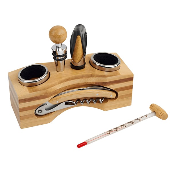 ערכת יין במבוק מעוצבת – 6 חלקים לחובבי יין