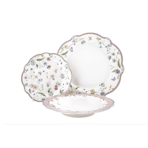 סט אוכל פורצלן Bone China יוקרתי מבית Naaman - 18 חלקים