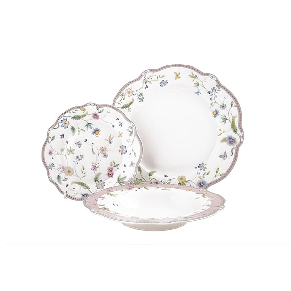 סט אוכל פורצלן Bone China יוקרתי מבית Naaman - 18 חלקים