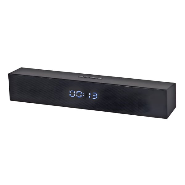 Portable Bluetooth Speaker with Digital Clock and FM Radio