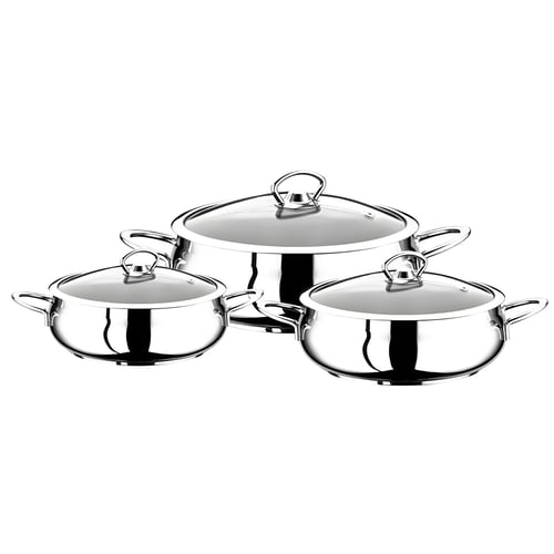 6-Piece Kitchen Pot Set with Glass Lids by NAAMAN
